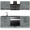 Kuchynská linka Belini Premium Full Version 180 cm šedý antracit Glamour Wood s pracovnou doskou MARY Výrobca