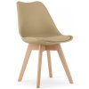 Jedálenská stolička v škandinávskom štýle MARK - tmavobéžová / prírodné nohy