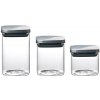 Nádoba MagicHome, sada 3 ks, 800/1100/1500 ml, sklenená, s nerezovým uzáverom