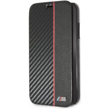 Púzdro BMW Carbon Red Stripe Book Case iPhone XR čierne