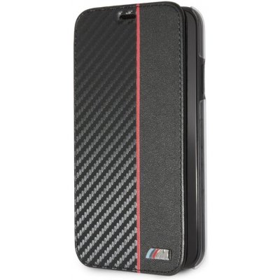 Púzdro BMW Carbon Red Stripe Book Case iPhone XR čierne