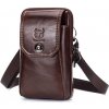 Bullcaptain pánska kožená taška aj ľadvinka Bassus Hnedá