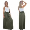 Fashionweek Dlhá letni sukňa z vzdušného materialu MAXI MF5 / M266 Farba: Khaki, Veľkosť: Universal