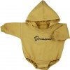 Dojčenské teplákové body baggy s kapucňou Koala Dreamer horčicová, 80 (9-12m)