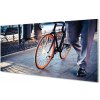 Sklenený obklad do kuchyne Mesto na bicykli noha 100x50 cm