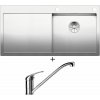 Blanco CLARON 5 S-IF nerez hodvábny lesk s excentrom PushControl 521625 + Blanco DARAS chróm 517720