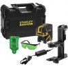 Stanley FatMax 2bodový a křížový laser, Li-Ion baterie, zelený paprsek