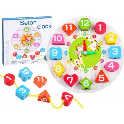 Joko drevené hodiny pre deti edukačné s číslami na prevliekanie
