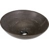 SAPHO - BLOK 1 kamenné umývadlo Ø 40 cm, matný tmavý kameň 2401-02