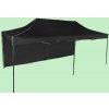 Expodom Párty stan 3x6m – oceľový, Čierna, 1 bočná plachta