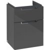 Villeroy & Boch Subway 2.0 Umývadlová skrinka, 59x44x35 cm, 2 zásuvky, lesklá sivá A90610FP