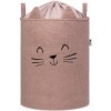 SIPO Kôš na hračky Premium Bouclé so šnúrkou 43 l Cat pink