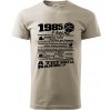 1985 v kocke - Klasické pánske tričko vyššej gramáže - 3XL ( Ľadovo sivá )