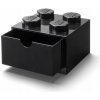 LEGO® stolové box 4 so zásuvkou 15,8 x 15,8 x 11,3 cm čierna