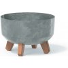 PROSPERPLAST Kvetináč GRACIA LOW BETON EFFECT 23,5 cm sivý