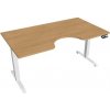 Hobis Pracovný stôl Motion Ergo, PO, 2S, 160x70,5-120,5x90 cm, dub/biela