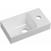 Sapho SMALL PICCOLINO umývadlo 30,8x17cm, liaty mramor, batéria vpravo, biela PK305