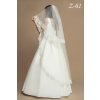 Dlhý svadobný závoj so širokou čipkou Z-61 Výber farby: biela