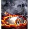 DIMEX fototapeta Auto v ohni MS-3-0314 - 225 x 250 cm (150g VLIES - LEPIDLO ZADARMO)