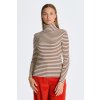 Gant rolák SLIM STRIPED RIBBED TURTLENECK hnedá