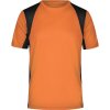James & Nicholson Tričko JN 306, běžecké, krátký rukáv, pánské COT02030693705-orange/blac 2XL Oranžová/černá