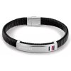 Tommy Hilfiger Moderný čierny kožený náramok 2790349