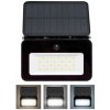 Solight LED solárny reflektor so senzorom, 6W, 660lm, 3CCT, Li-Ion, čierna WL913