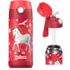 Detská termo fľaša z nerezovej ocele so slamkou JARLSON CHARLI Horse 350 ml
