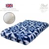 DRYBED Premium Vet Bed Floral tmavomodrý & biely 150 x 100 cm