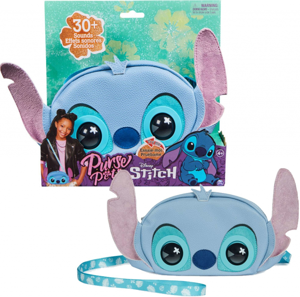 Spin Master Peňaženka Pets Disney Lilo a Stitch Blue interaktívna kabelka s pohyblivými očami + Sound 5+