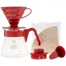 Hario V60-02 Pour Over Kit Plastic Red