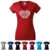 Dámske tričko s výšivkou IKA v bielej farbe - výber farieb trička, V-výstrih Farba: 49-fuchsia red, Veľkosť: XL