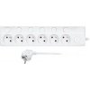 Solight 6z predlžovací prívod, 3m, 3 x 1mm2, biely, 6+1 vypínač