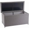 Garden-Shop Polyratanový záhradný úložný box HWC-D88 - základná sivá, 63x135x52cm 320l