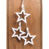 TIN TOURS Dekorácia drevené hviezdičky závesné 3 ks biele