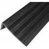Čierna plastová (PVC) protišmyková schodová hrana F600 - dĺžka 250 cm, šírka 8,2 cm, výška 4,5 cm