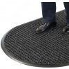 Šedá textilná vstupná polkruhová rohož Koral - dĺžka 75 cm, šírka 50 cm, výška 1,4 cm
