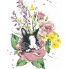 ZUTY Maľovanie podľa čísel - KRÁLIK MEDZI LETNÝMI KVETMI Rámovanie: bez rámu a bez vypnutia plátna, Rozmer: 80x100 cm