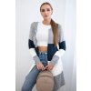 Cardigan sweater on straps gray+dark jeans šedá One size Kesi 5907302346322
