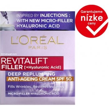 L'Oréal Revitalift Filler Anti-ageing Cream SPF50 pleťový krém 50 ml