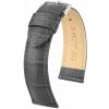 Remienok Hirsch Duke - sivý - 18 mm - L – Štandardná dĺžka (doporučujeme) - 16 mm - Strieborná + 5 rokov záruka a darček ZADARMO