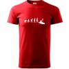 Evolúcia kajak - Klasické pánske tričko vyššej gramáže - 4XL ( Červená )