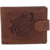 Kožená peňaženka Embos - Vlk, Svetlohnedá