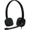 LOGITECH Stereo náhlavná súprava Logitech H151 s mikrofónom s potlačením šumu - náhlavná súprava - na uši - drôtová - čierna (981-000587) 981-000587