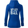 Volleyball nápis - Mikina dámska trendy zipper s kapucňou - XL ( Kráľovská modrá )