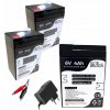 2x AGM Batéria 6V 4Ah BIAKS (rozmer ako 4.5Ah 5Ah) sada s nabíjačkou 12V PW