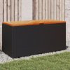 vidaXL box čierny 110x50x54 cm polyratan akáciové drevo