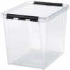 Úložný box, plastový, 25 l, čierne úchytky, SMARTSTORE Classic 16, priehľadný