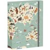 REYBAG World Map 2, box na zošity A5, s gumičkou