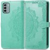 Peňaženkové puzdro Embossing Pattern Mandala Flower zelené – Nokia G22